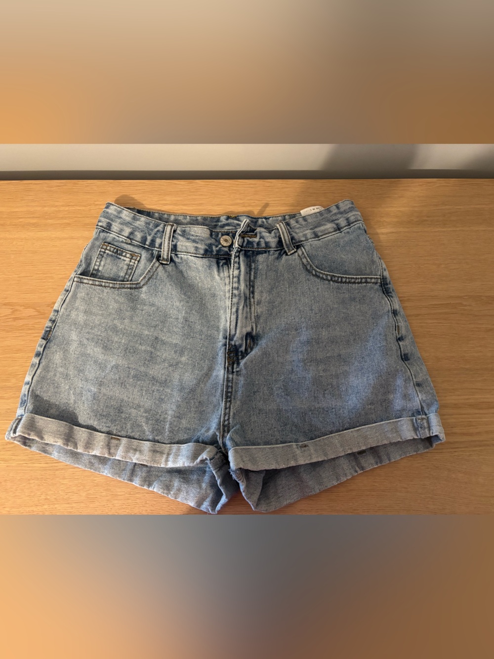 Classic Light Wash Denim Shorts - medium